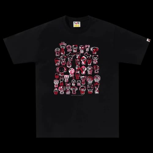 BAPE ABC Camo A To Z Tee 'Black/Pink'
