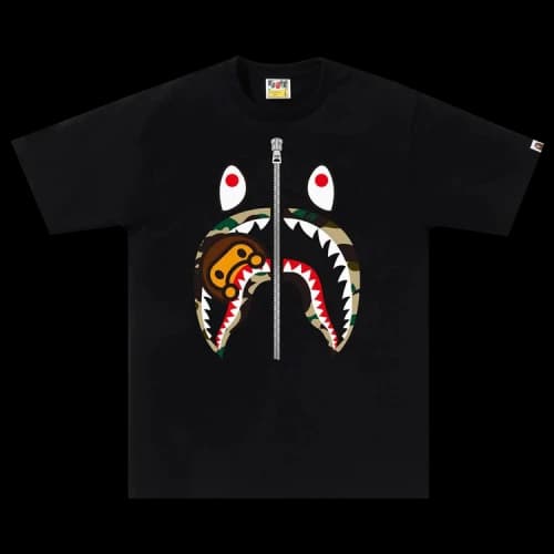 BAPE 1st Camo Milo Shark Tee 'Black/Yellow'