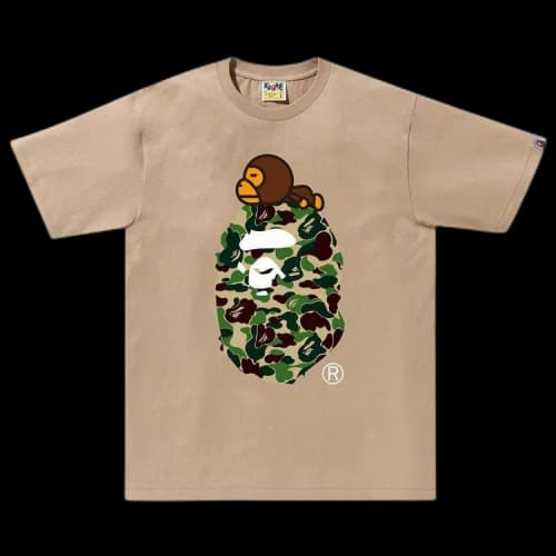 BAPE ABC Camo Milo On Big Ape Tee 'Beige/Green'