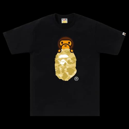 BAPE Color Camo Milo On Ape Head Tee 'Black/Yellow'