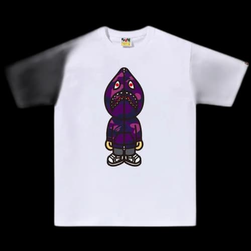 BAPE Color Camo Classic Milo Shark Tee 'White/Purple'