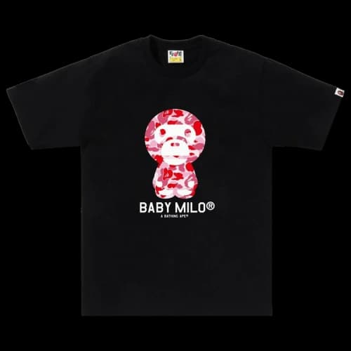 BAPE ABC Camo Baby Milo Tee 'Black/Pink'
