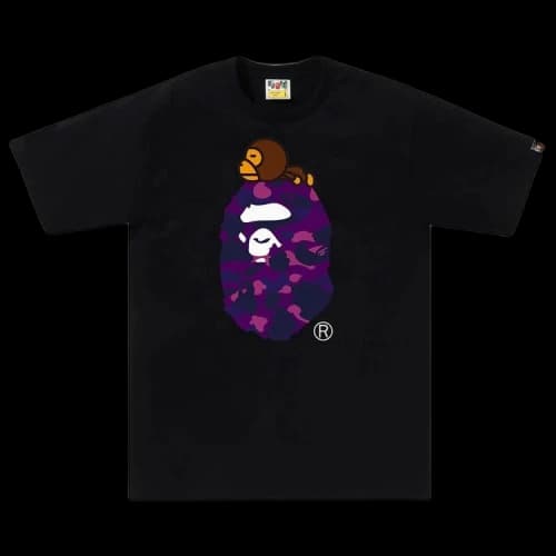 BAPE Color Camo Milo On Big Ape Tee 'Black/Purple'