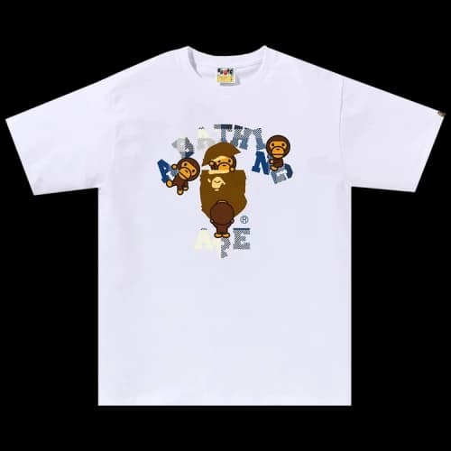 BAPE Check College Milo Tee 'White'