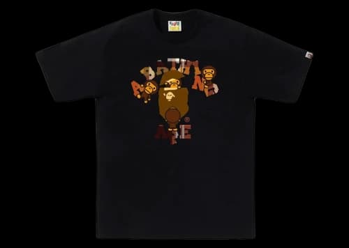 BAPE Check College Milo Tee Black