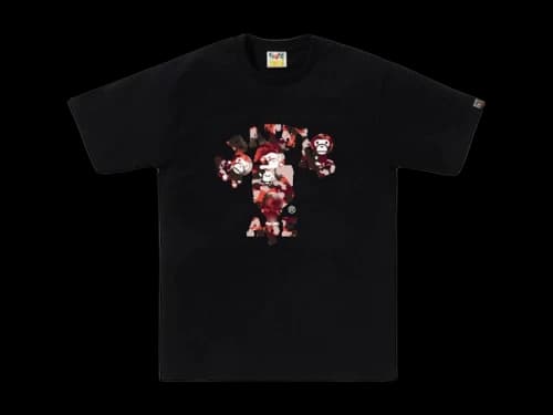 BAPE Map Camo College Milo Tee Black/Red