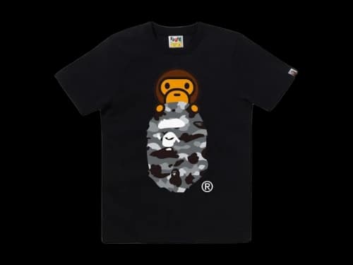 BAPE Women's 1st Camo Milo On Ape Head Tee Black/Grey