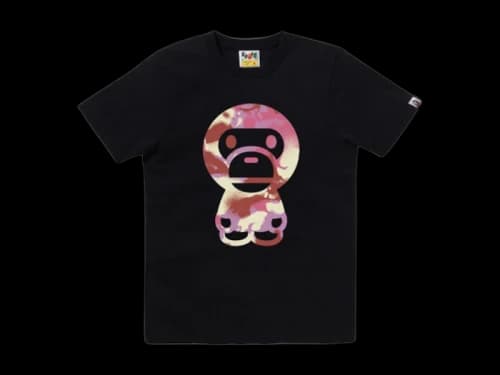 BAPE Women's Map Camo Big Baby Milo Tee Black/Pink