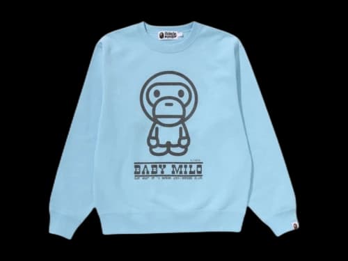 BAPE Women's Baby Milo Crewneck Sweatshirt Sax