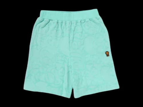 BAPE Kids All Baby Milo Pile Shorts Green