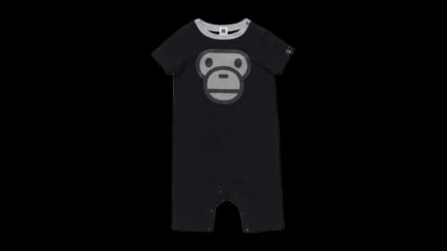 BAPE Kids Milo Face Rompers Black