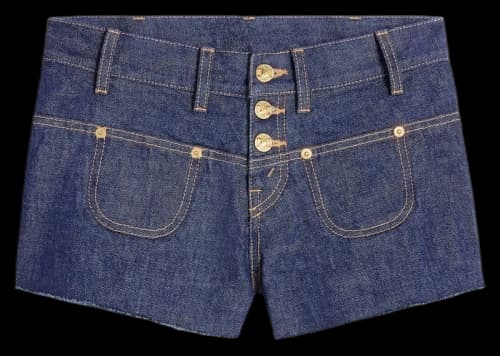 Celine Mini Rinsed Wash Denim Shorts Rinsed Wash