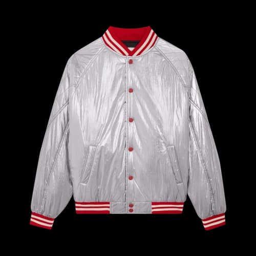 CELINE Teddy Jacket With Quilted Yoke 'Silver'