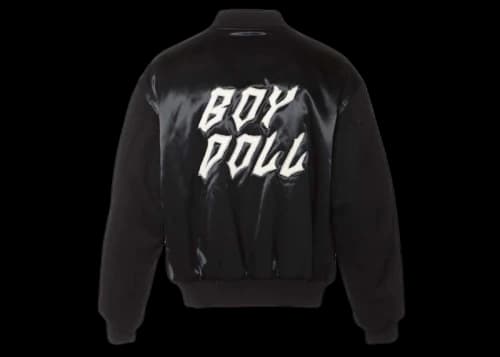 Celine Boy Doll Teddy Jacket In Satin-Finish Nylon Black