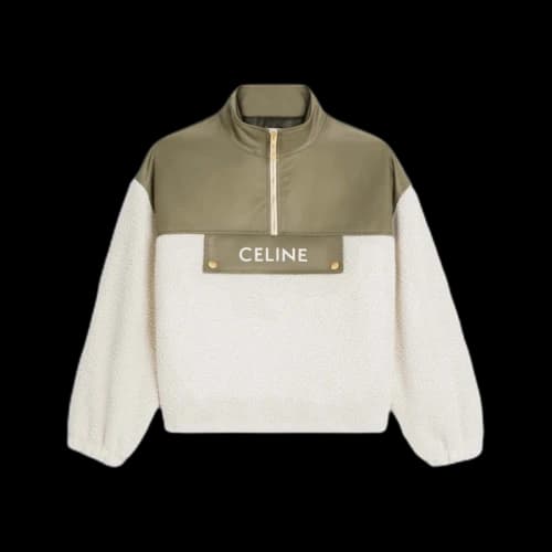 Celine Cashmere Shearling Jacket Grege/Khaki
