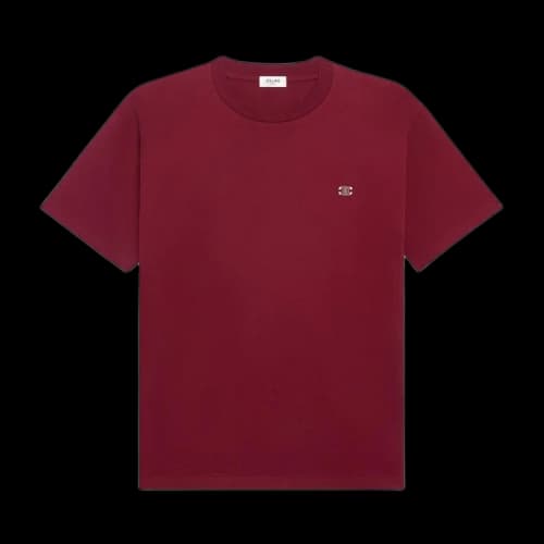 CELINE Triomphe Short-Sleeve T-Shirt 'Vintage Burgundy/Ecru'
