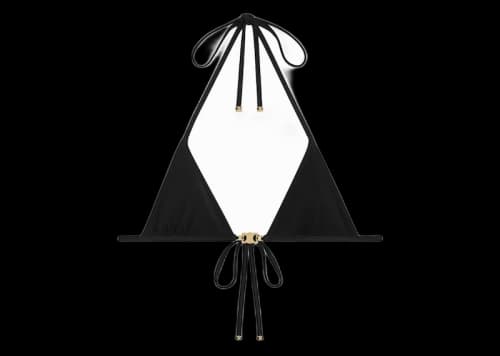 Celine Triomphe Matte Jersey Triangle Top Black