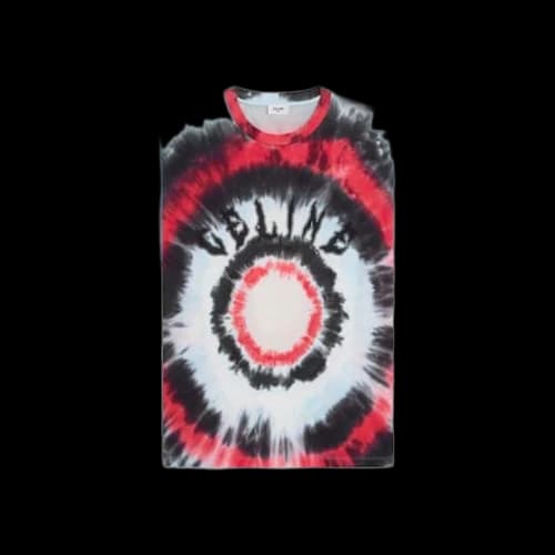 Celine Loose Tie-Dye T-Shirt Off White/Red/Black