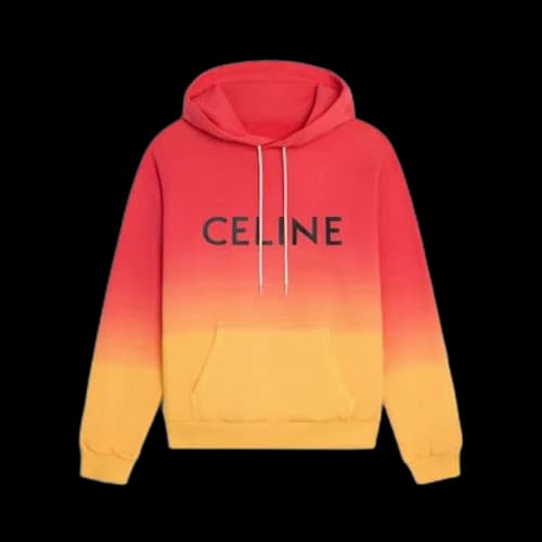 Celine Loose Cotton Fleece Hoodie Sunset/ Black