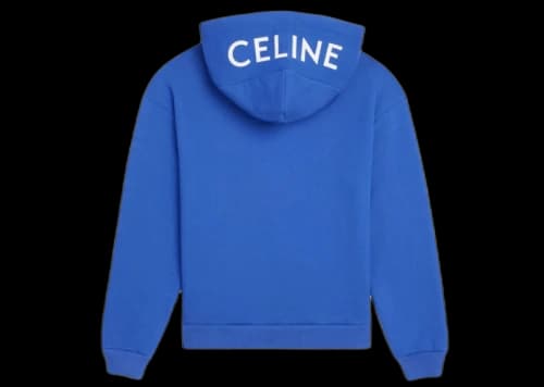 Celine Loose Sweatshirt In Cotton Fleece Royal Blue/Off White