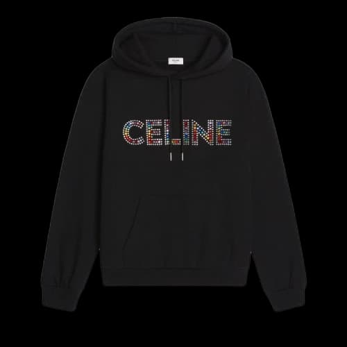 Celine Rhinestones Hoodie Black/Multicolor