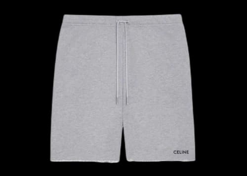 Celine Cotton Fleece Shorts Grey/Black
