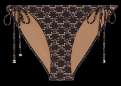 Celine Triomphe Metalwork in Monogram Matte Jersey Swim Bottom Toffee/Brown