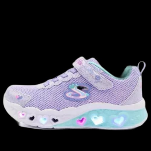 (GS) Skechers S Lights 'Flutter Heart - Light Lavender Multicolor'