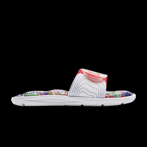 Under Armour Ignite 6 Graphic Footbed Slide 'White Blitz Red' (Women's)