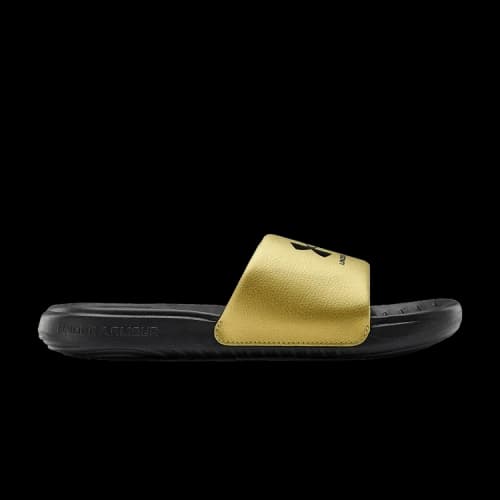 Under Armour Ansa Fixed Slides 'Black Metallic Gold' (Women's)