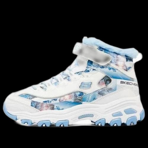 (GS) Skechers D'lites Boots 'White Blue'