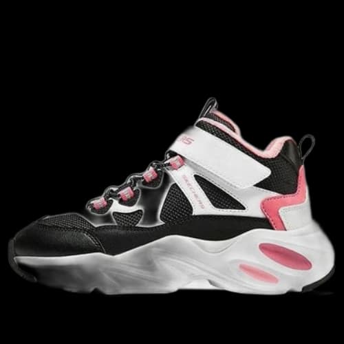 (GS) Skechers Trainers 'White Black Pink'