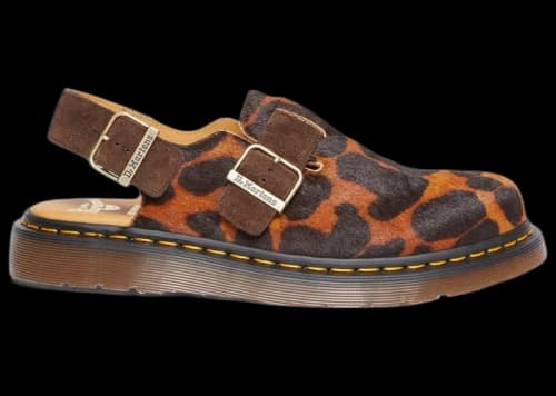 Dr. Martens Jorge Hair On Slingback Mule Made in England Ocelot
