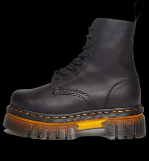 Dr. Martens Audrick Contrast Sole Leather Platform Ankle Boots 'Black' (Women's)