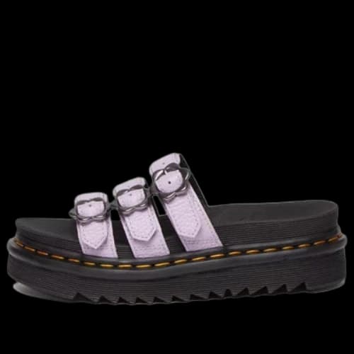 Dr.Martens Blaire Flower Buckle Milled Nappa Slide Sandals 'Lilac' (Women's)