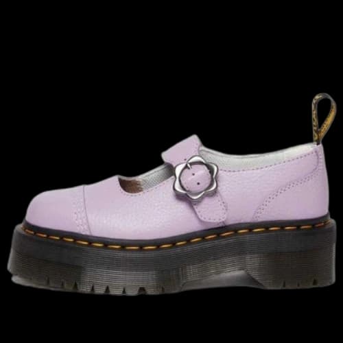 Dr. Martens Addina Flower Buckle Leather Platform Shoes 'Lilac' (Women's)