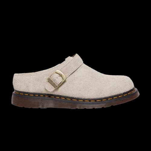 Dr. Martens Isham Faux Shearling Lined Suede Slingback Mules Taupe