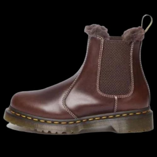 Dr. Martens 2976 Leonore Faux Fur Lined Chelsea Boots 'Dark Brown'