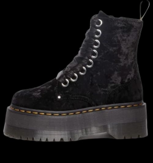 Dr.Martens Vegan Jadon Boot Max Crushed Velvet Platforms 'Black' (Women's)