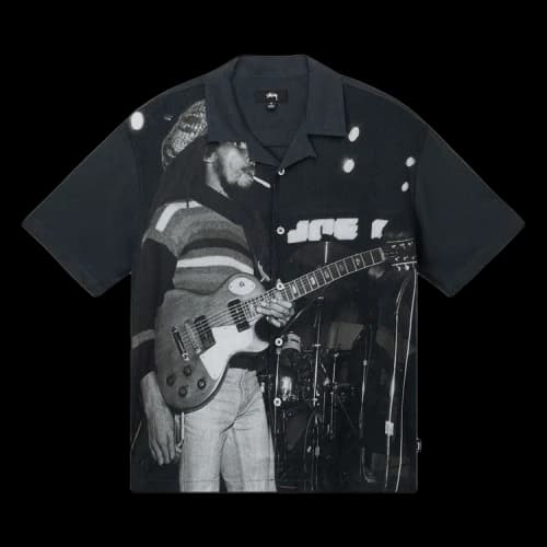 Stussy Bob Marley Open Collar Shirt 'Black'