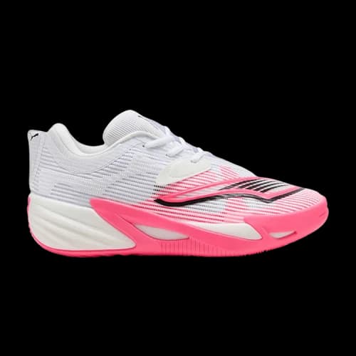 PUMA ALL PRO NITRO 2 Cushioning Slip Resistant Breathable Low top Basketball Shoes Men's White Black Pink