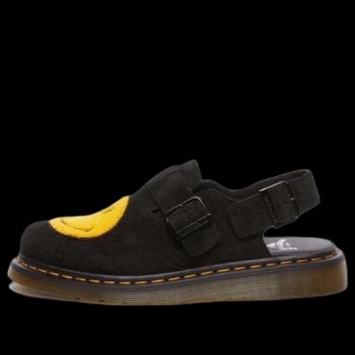 Dr. Martens x Smiley Jorge Suede Mules 'Black Yellow'