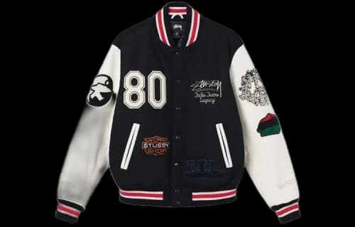 Denim Tears x Stussy x OUR LEGACY Ttl Varsity Jacket 'Black'