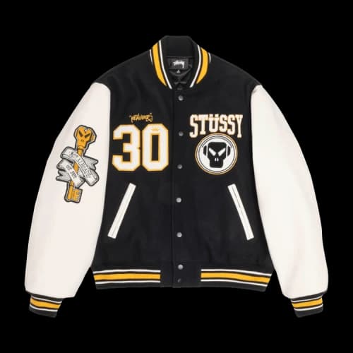 Stussy x Goldie Metalheadz 30 Varsity Jacket 'Black'