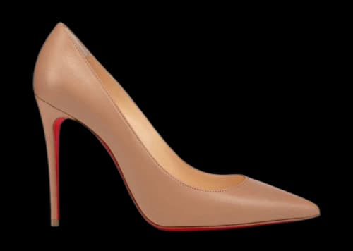 Christian Louboutin Kate 100mm Pump Nude Nappa Shiny Leather