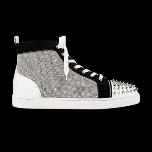 Christian Louboutin Louis Flat Calf Spikes 'White Grey'