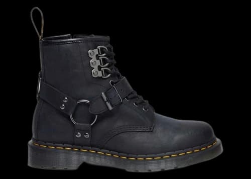 Dr. Martens 1460 Hardware Antique Leather Lace Up Boots Black (Women's)