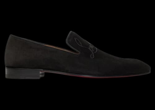 Christian Louboutin Navy Dandelion Flat Veau Velours Black