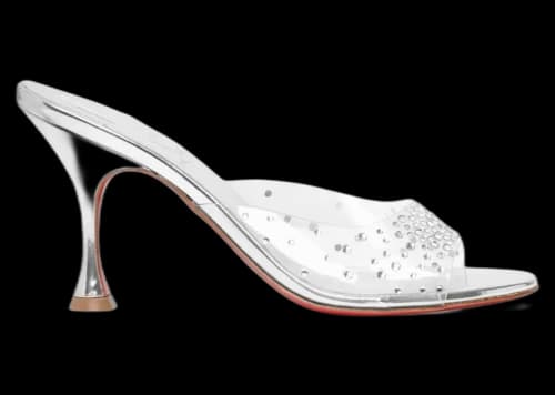 Christian Louboutin Degramule 85 Strass Mules Silver (Women's)