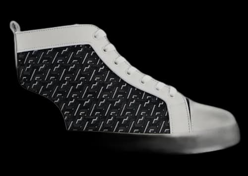 Christian Louboutin Louis Orlato Flat CL Monogram White Black